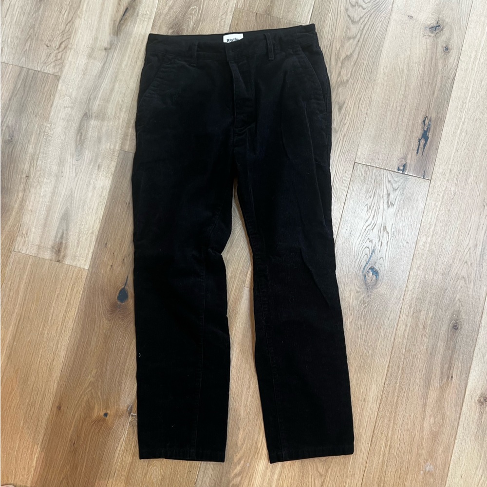 Rhythm Men's Black Corduroy Straight-Leg Pants